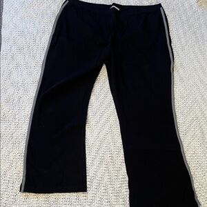 Woman Within Black with Gray Strip Down Leggings